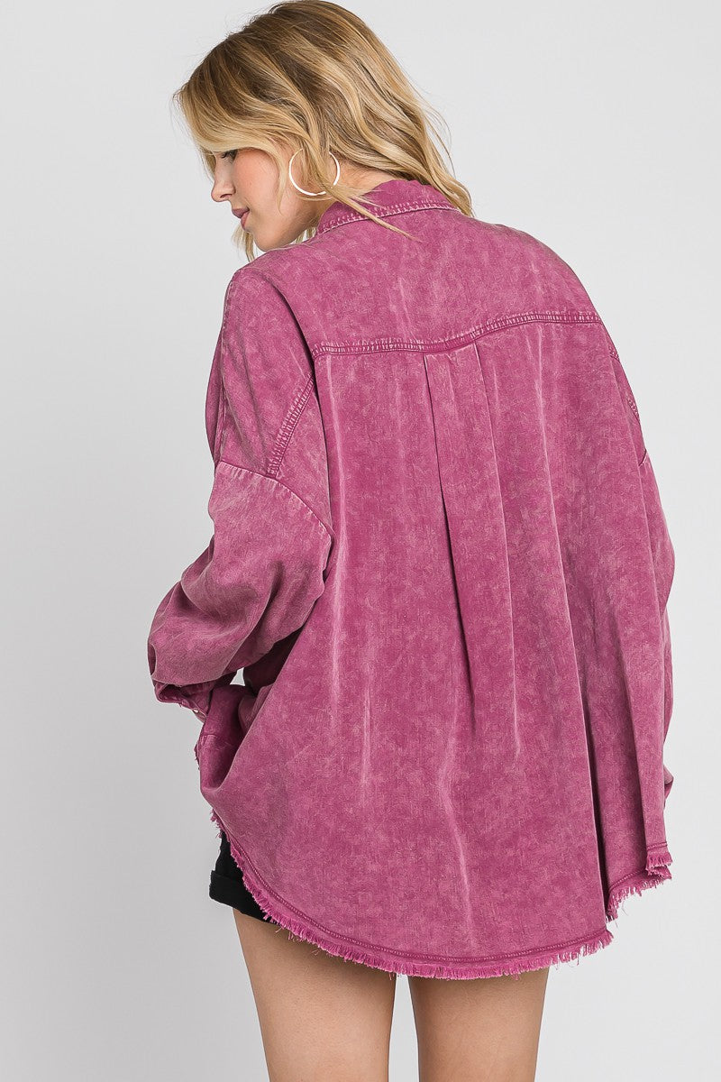 Dusk to Dawn Mulberry Button Up