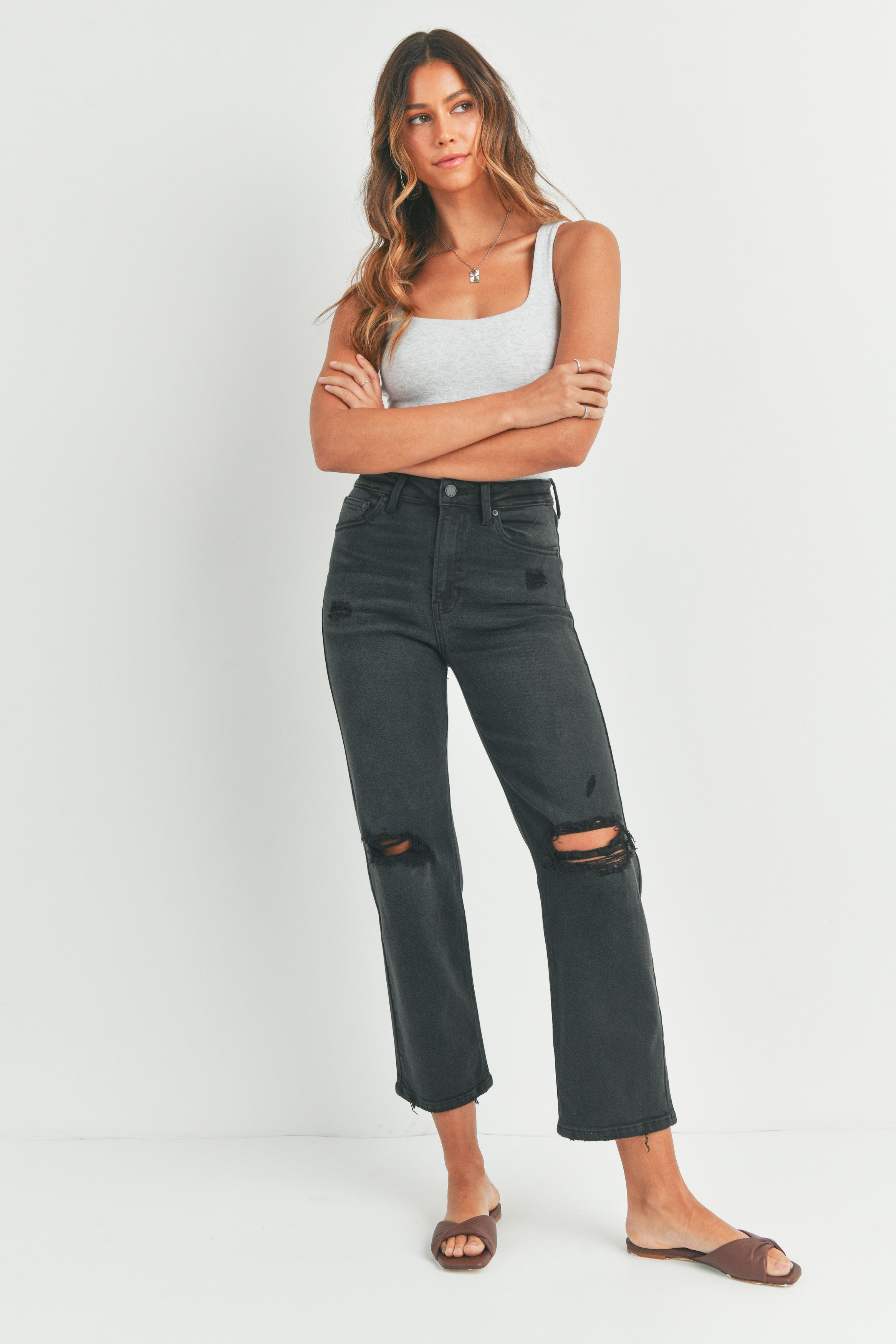The Allison High Waist Distressed Jean