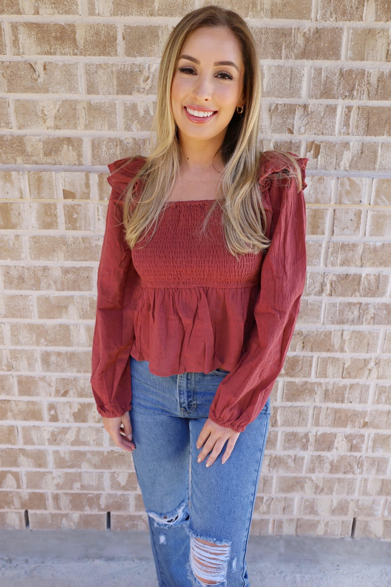 Champagne Dreams Smocked Top