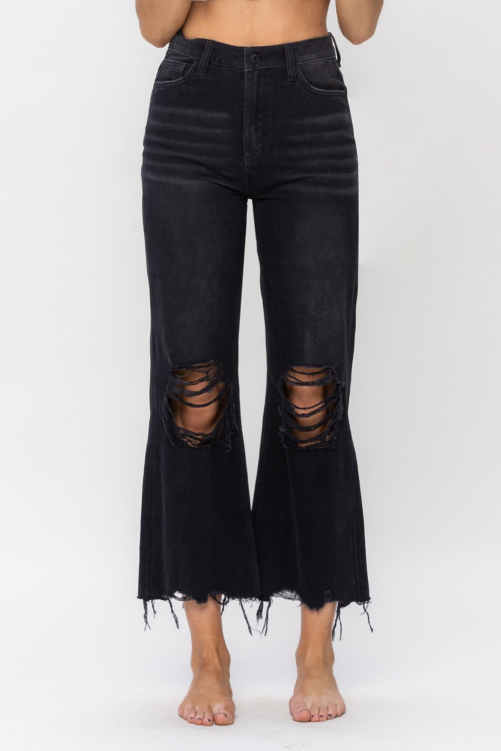 The Leslie High Waist Vintage Flare Jean - Black