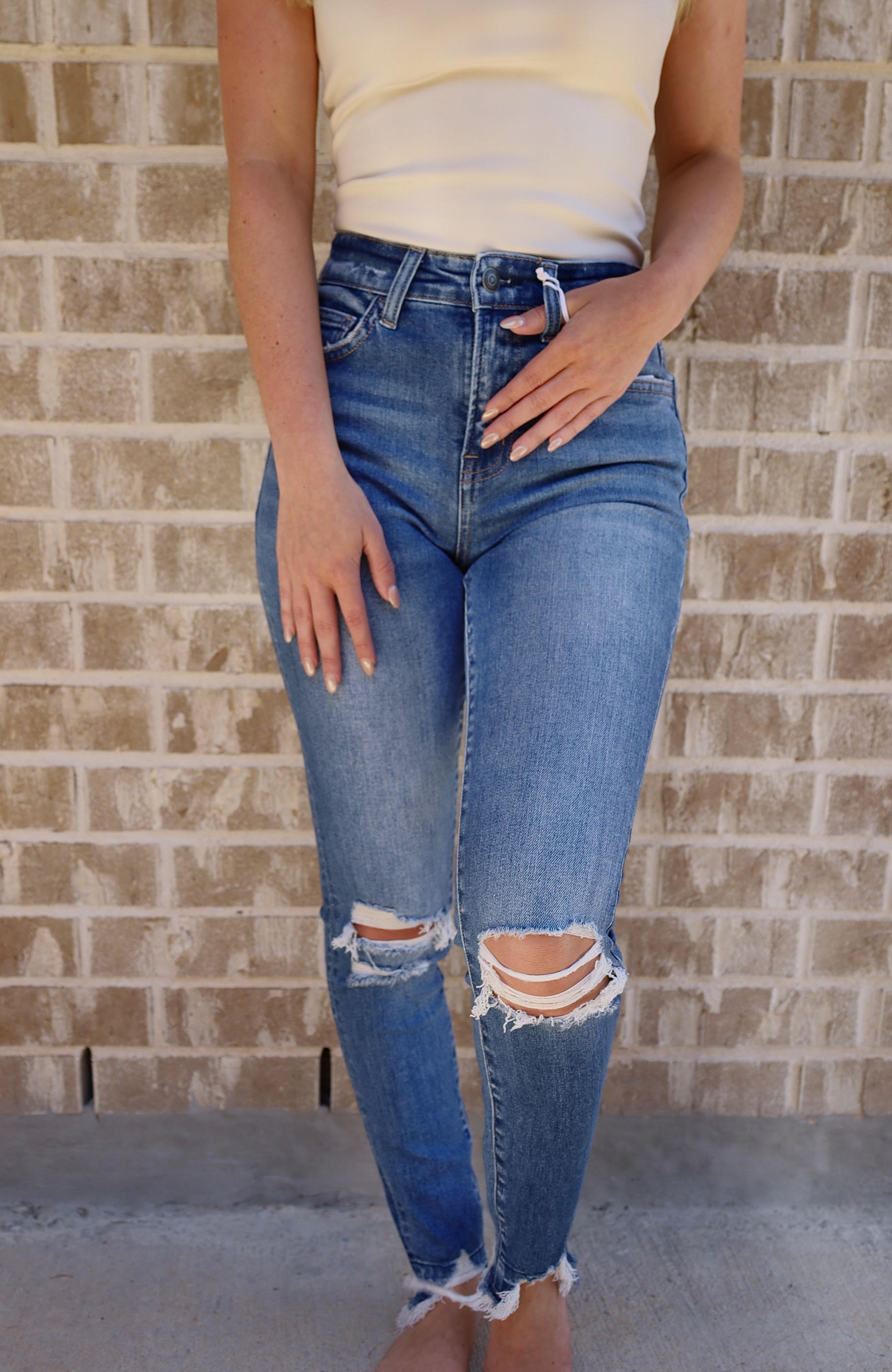 The Cassie High Rise Ankle Skinny Jean