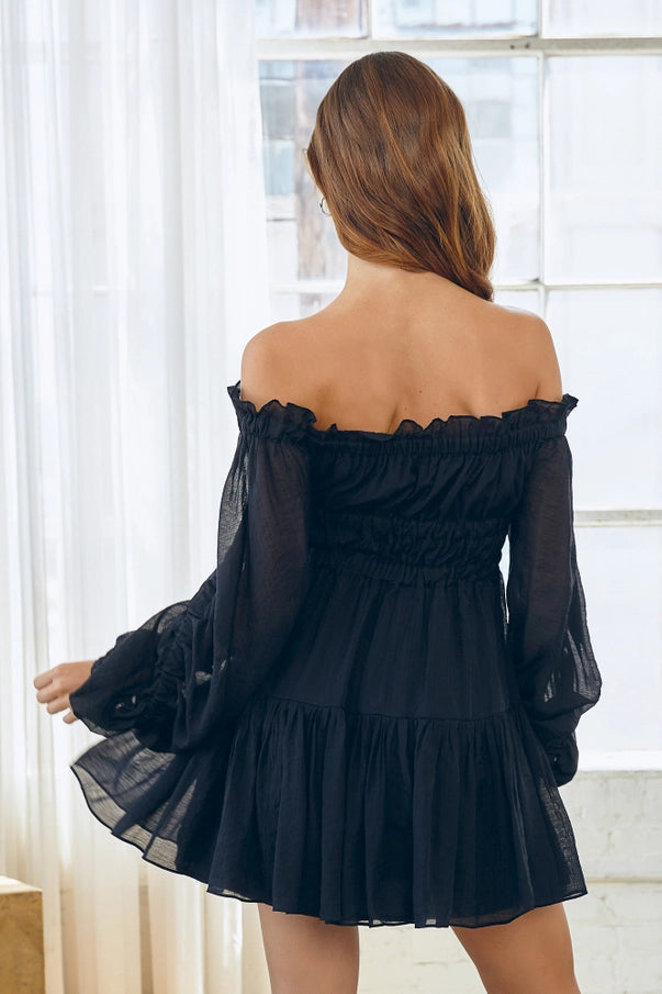 Sweet Romance Mini Dress in Black