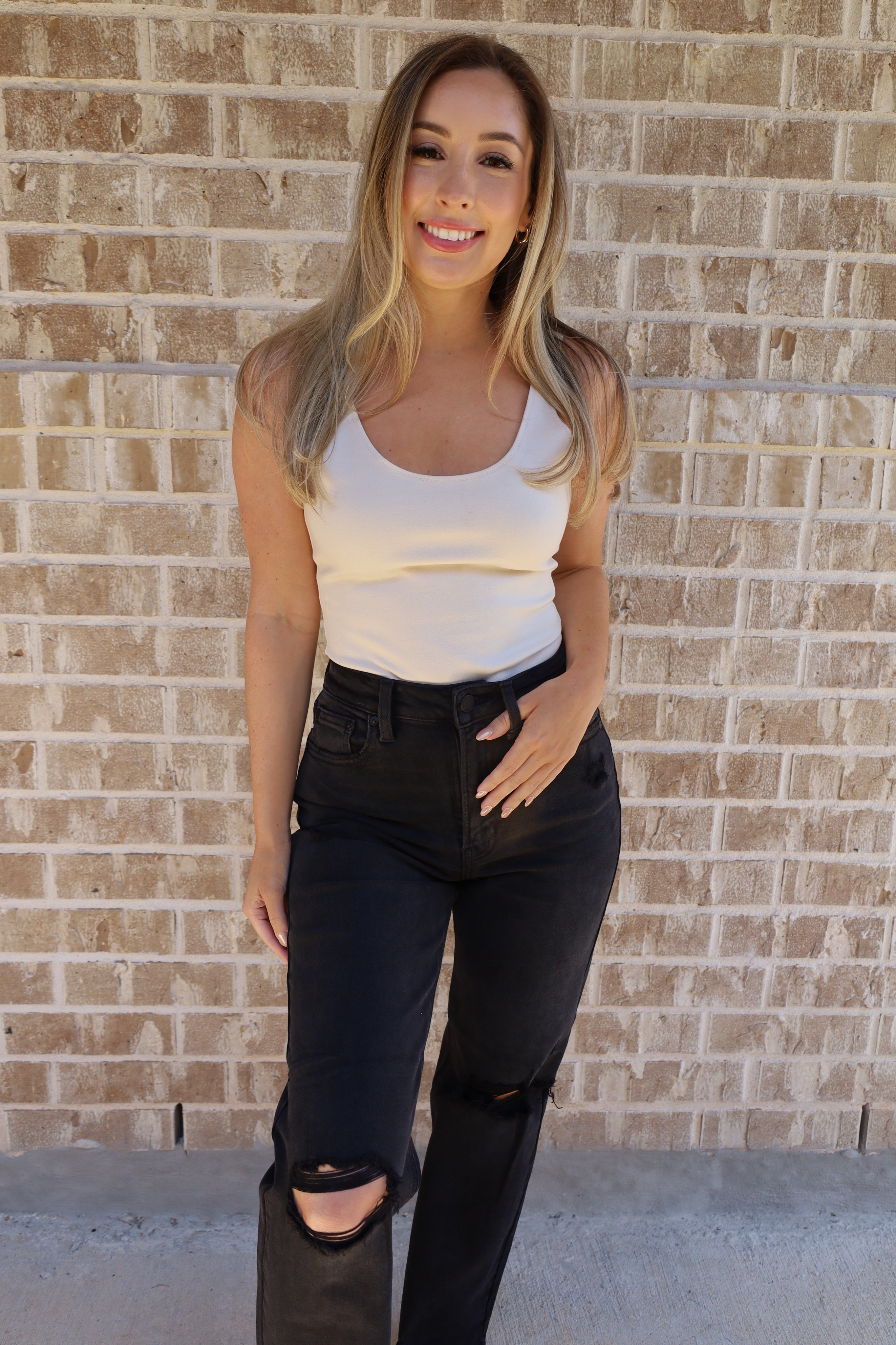 The Allison High Waist Distressed Jean